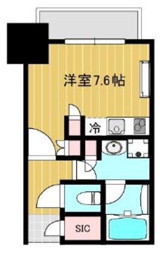大崎ステーションレジデンス 1R 25.04㎡の間取り図